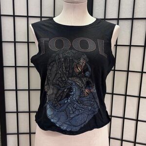 RARE Tool 2017 Tour Fairfax Graphic Band T-Shirt Cutoff Goth Cropped Tank Top M